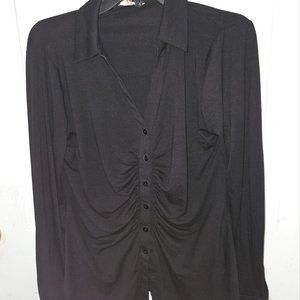 Esqualo Rouched front Black blouse